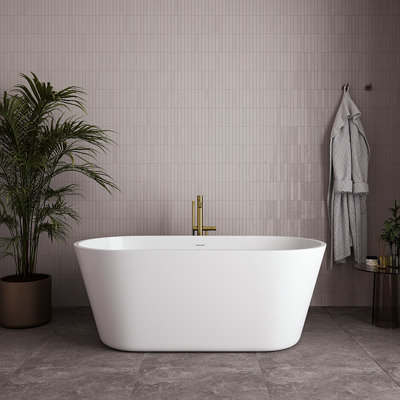 Baignoire autoportante 59 "avec drain interne Streamline