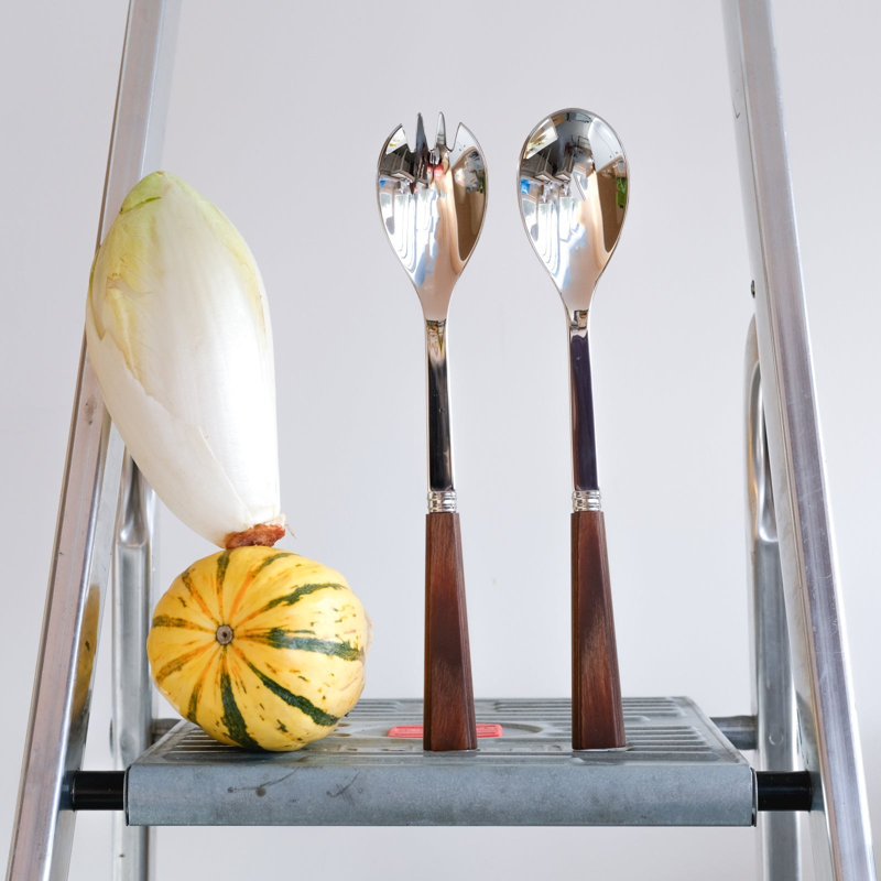 Nature Salad Servers, Faux Horn
