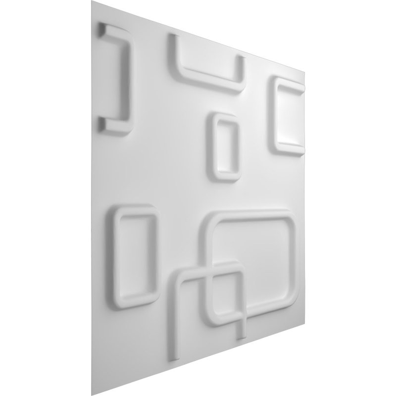 White Textured 3D PVC Decorative Wall Panel 11-7/8" x 11-7/8"