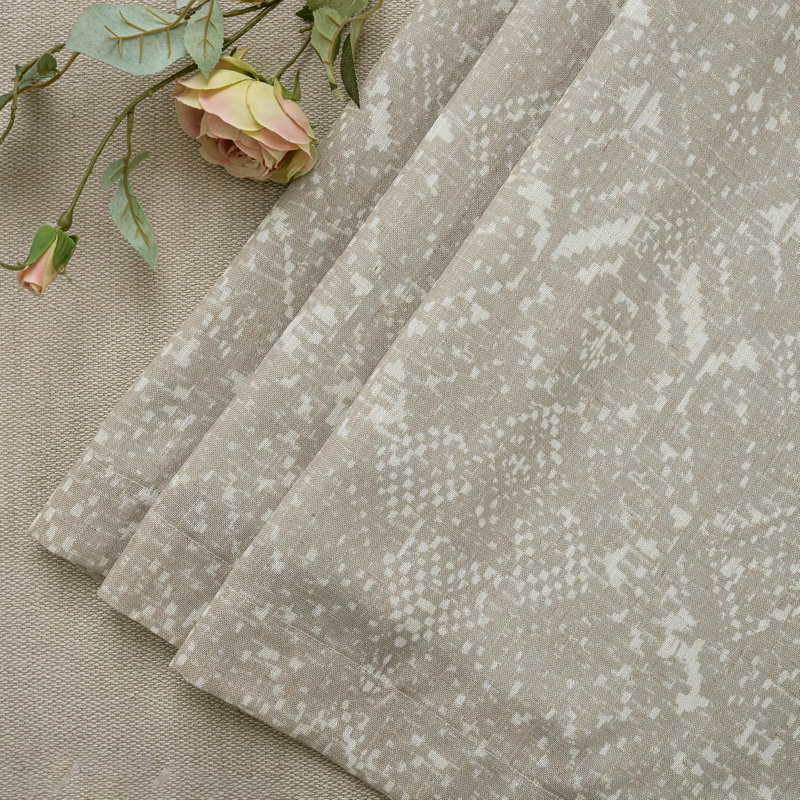 Boho Linen Crochet Farmhouse Vintage Retro Printed Pattern Thermal Insulated Lined Window Valance for Kitchen Bathroom Rod Pocket 1 Pack