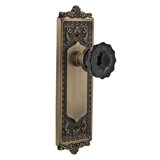 Egg & Dart Plate with Crystal Black Door Knob