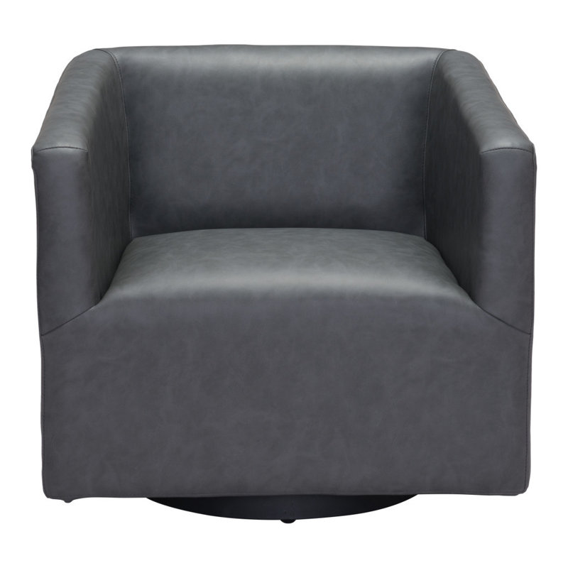 Fauteuil en similicuir 30 po gris et noir