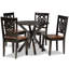 Ensemble de salle à manger 5 pièces avec 4 chaises et 1 table Elaine au fini brun foncé Elaine, H 37,4 po x l 17,9 po x P 19,9 po-915606497-828601192-809264297