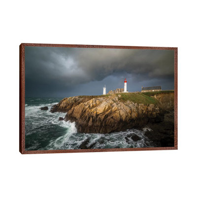 Storm On Saint Mathieu Lighthouse by Philippe Manguin - Print on Canvas