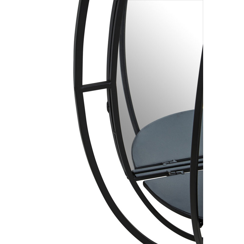 Alfons Metal Oval Mirror, Black