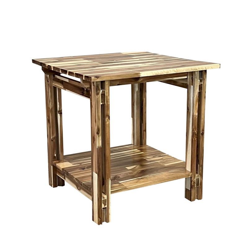 Damius Solid Wood End Table, Natural