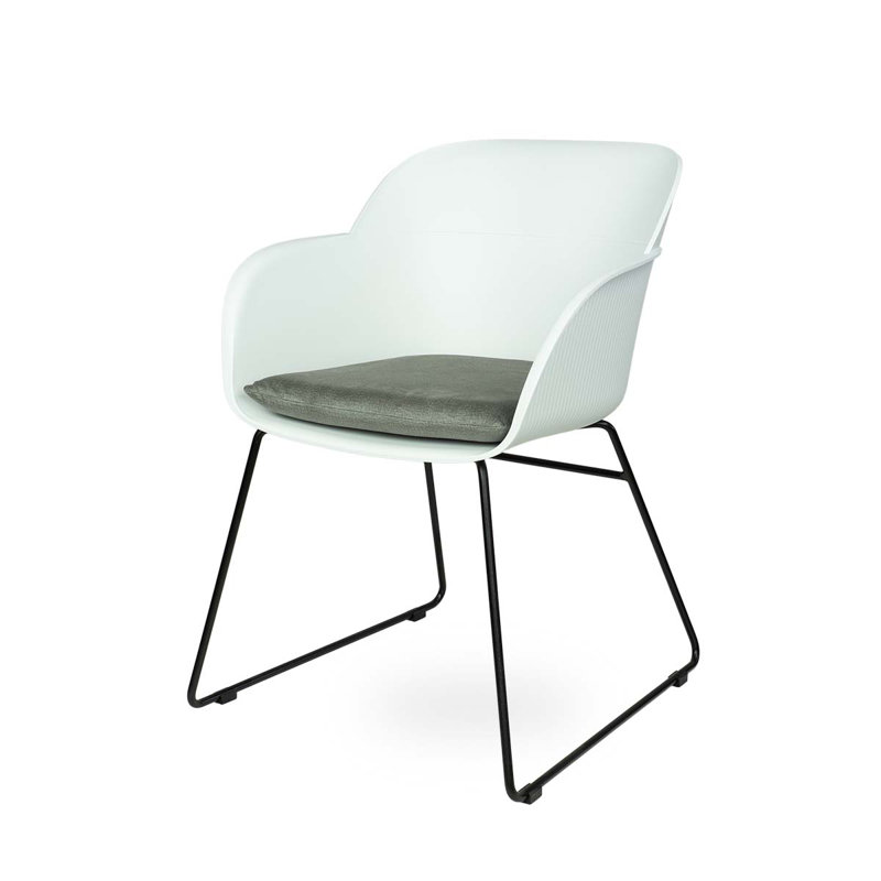 Adonay 45 cm H Plastic Armchair, Ivory White