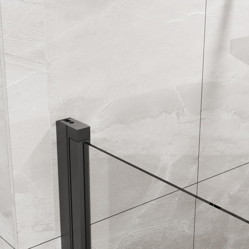 34"W x 72"H Pivoting Shower Door, Black