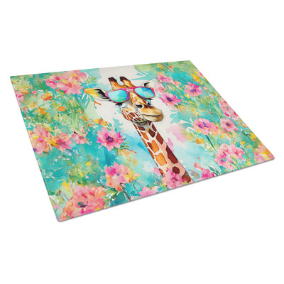 Hippie Animal Giraffe Glass Cutting Board