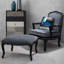 Bearer Velvet Armchair with Footstool-26008783
