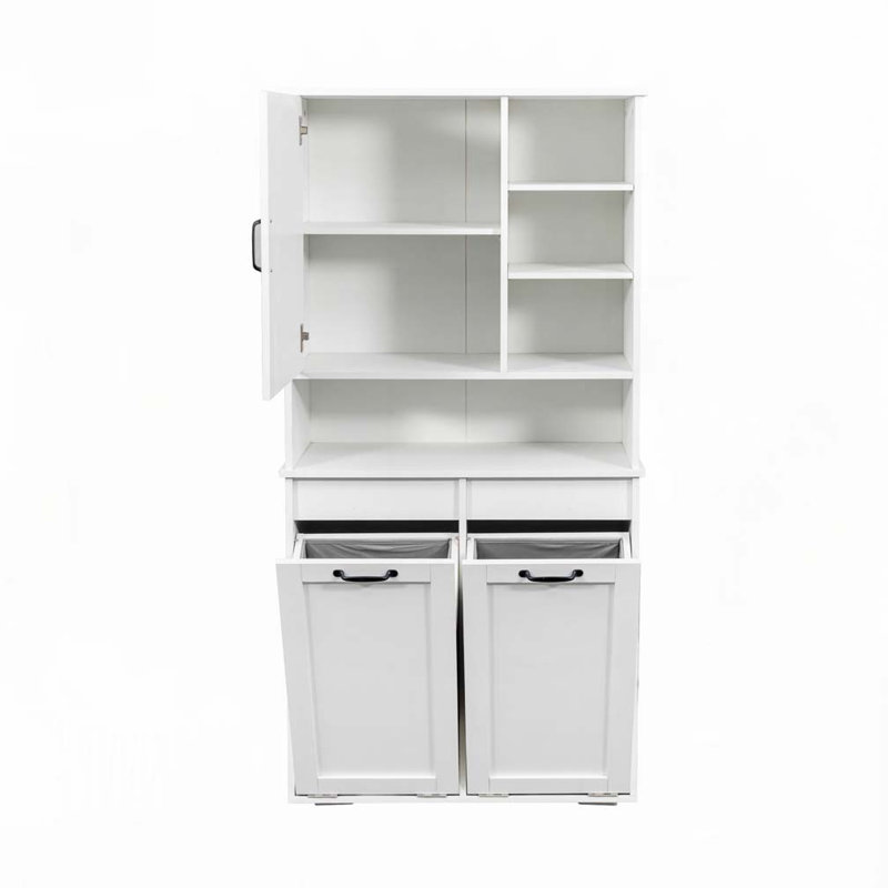 Pantry Storage Cabinet with  Open Shelve, Adjustable Shelf