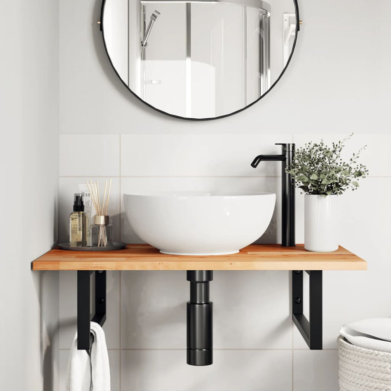 Accent Shelf, Black/Oak, 2" H x 80" W x 50" D