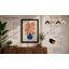 Blooms in Cobalt Mid-Century - Framed Print-633547225-633547045