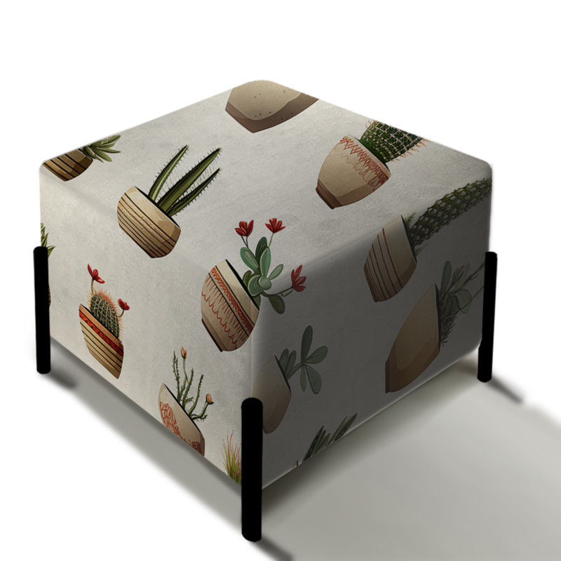 Succulentes minimalistes - repose-pieds carré Plants