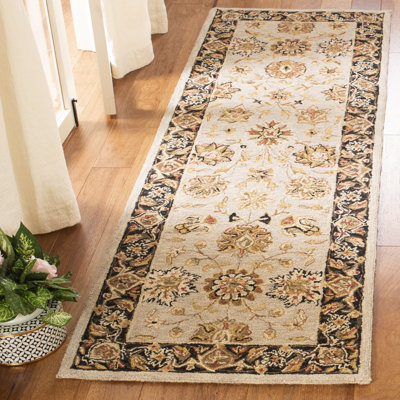 Tapis ivoire en laine crocheté à la main Hollander
