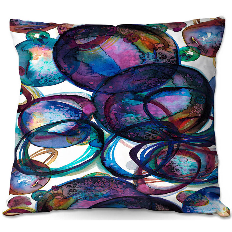 Reversible Throw Pillow, 16" x 16", Purple/Violet/Blue