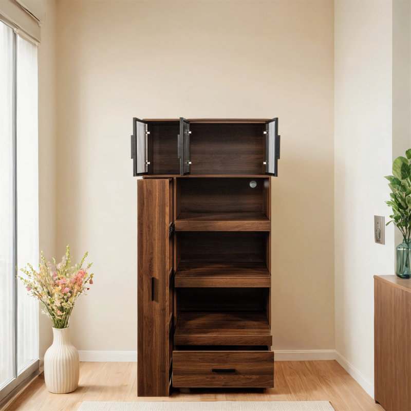 Armoire de cuisine avec tablettes de rangement coulissantes multi-fonctionnelles