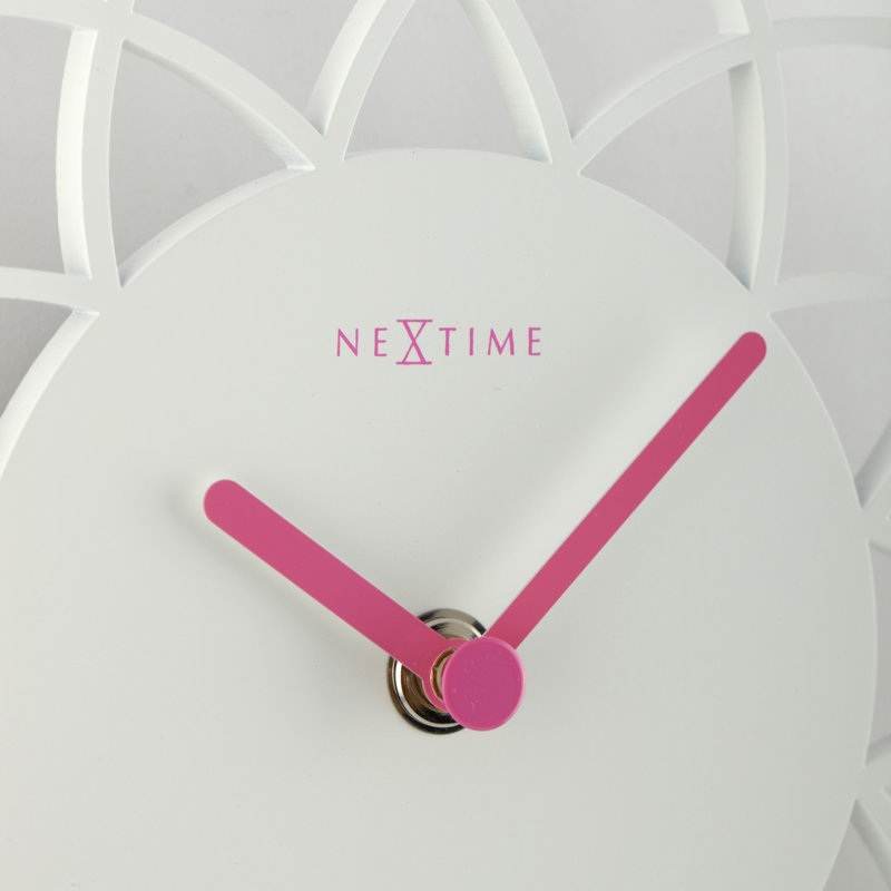 Dreamcatcher White Round Wall Clock with Pink Feathers