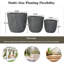 Ensemble de jardinières d'extérieur rustique craquelé MGO avec excellent drainage-124945245