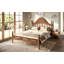 Lit plateforme pleine grandeur avec tête de lit chic, structure de lit en bois massif avec support à lattes, aucun sommier tapissier requis et conception basse à terre. Brun antique-131994002-131994003
