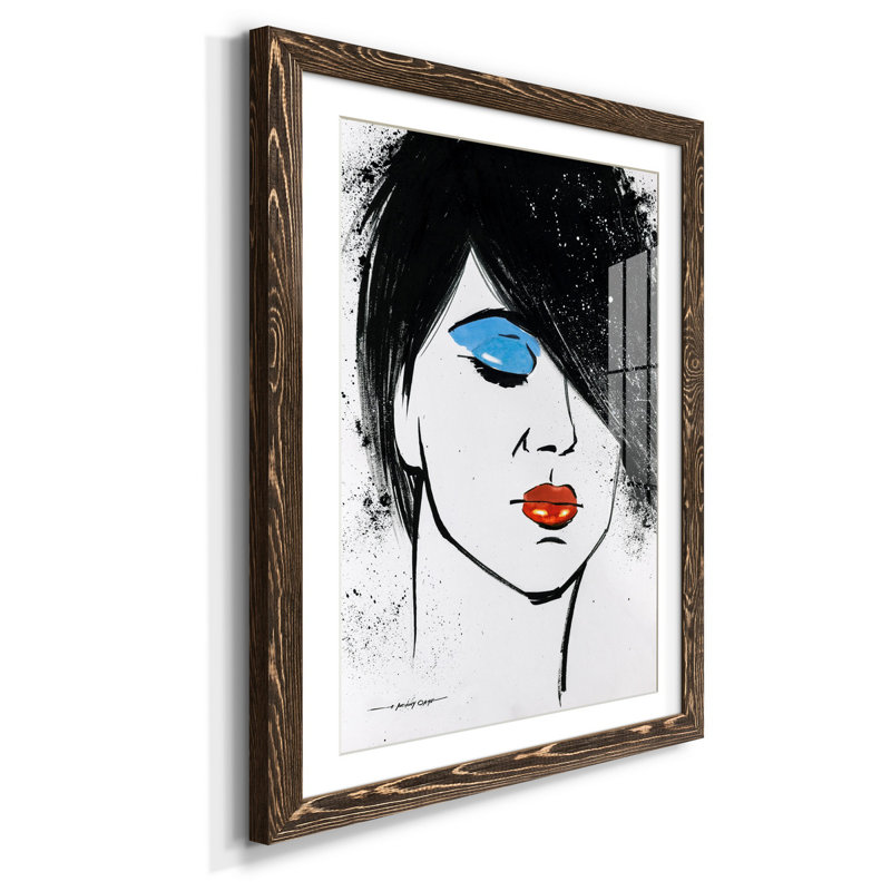 Croquis «Pop I», reproduction d'art sur papier encadré, H 37,5 po x l 27,5 po x P 1,5 po, Noyer