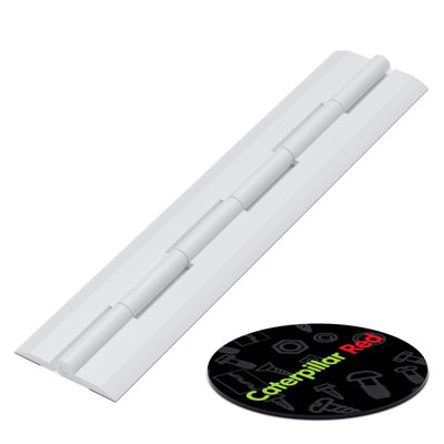 4x White Acrylic Piano Hinges 200 mm, Self-Adhesive, No Glue Required