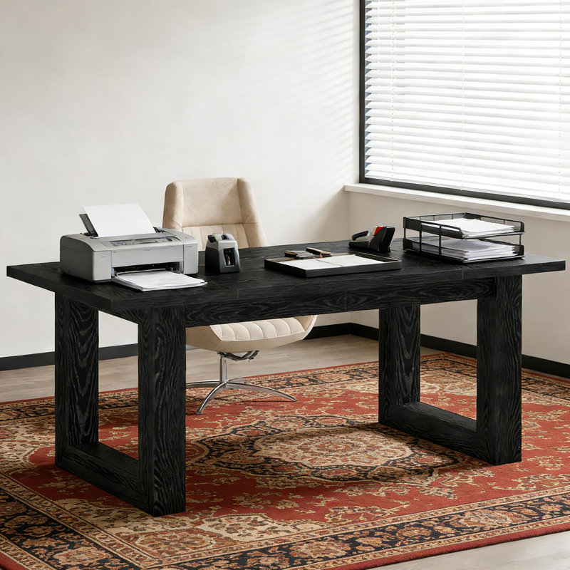 Wooden Workstation Table,Executive Desk,Computer Desk,Office Desk, Black