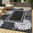 Outdoor Indoor Floral Bordered Area Rug,Outdoor Furniture Botanical Pattern Woven Carpet for Patio/Living Room, Durable & Easy Clean, Versatile Home Decor-91872974-91872960