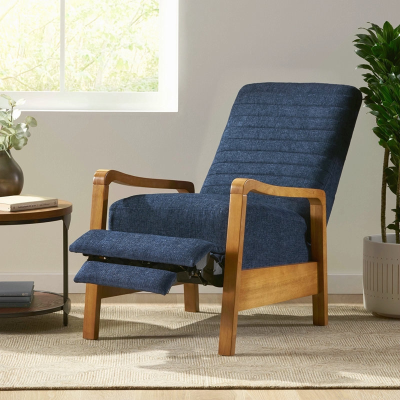 Fauteuil inclinable manuel en tissu et bois