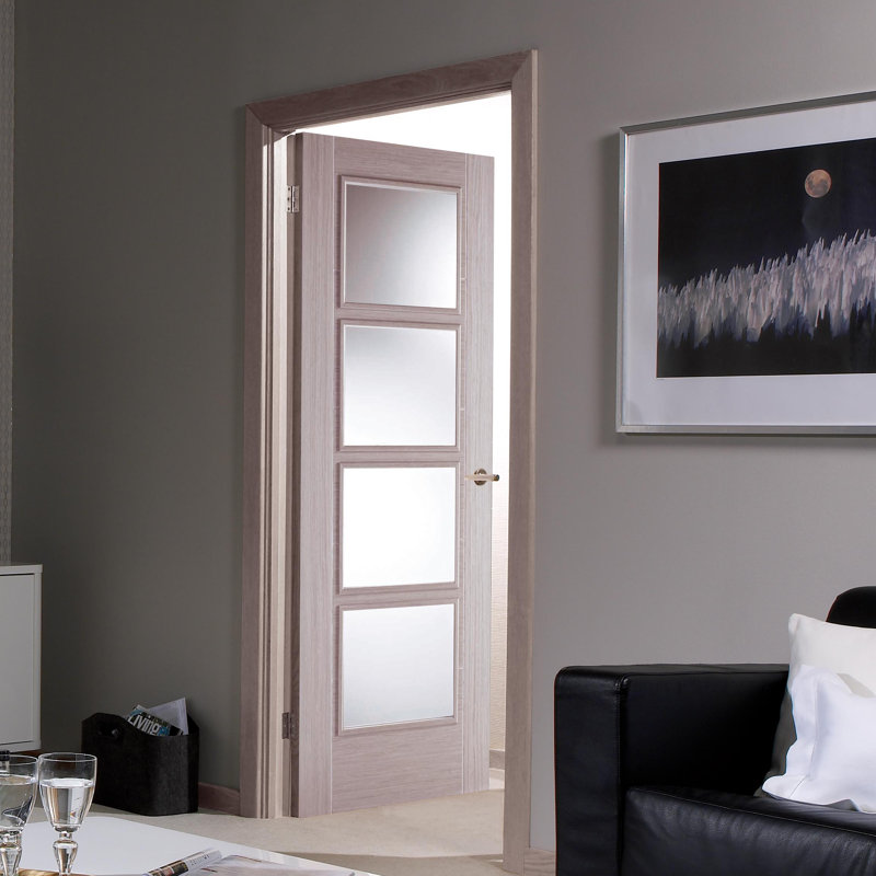 Vancouver 4L Light Grey Internal Door, 204 cm H x 72.6 cm W x 4 cm D