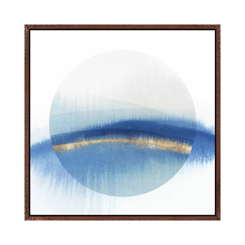 Indigo Eclipse I by Isabelle Z - Print on Canvas, Classic Brown Wood Framed, 66.04 cm H x 66.04 cm W