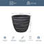 Concrete Effect Round Planter, Frostproof Outdoor Plant Pot with Row Pattern, Round Garden Planter with Drainage Holes-39265881-39265885