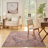 Machine Washable Oriental Blue/Brick Red Area Rug-1977683927