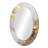 Beige And Gold Glacier Stone Simplicity III - Abstract Oval Decorative Mirror On Metal-1145779075