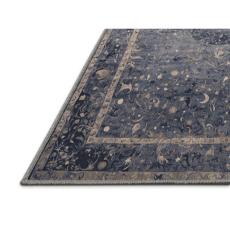 Machine Washable Gray Area Rug, Runner 2' x 4'