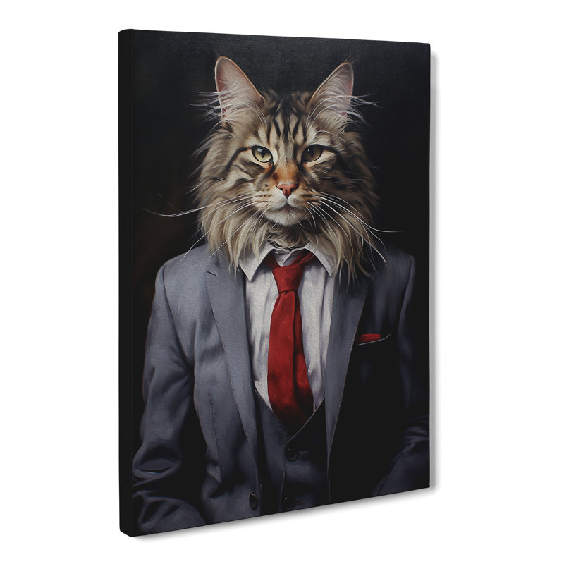 Cat In A Suit No.8 - No Frame Print, 76cm H x 50cm W x 3cm D