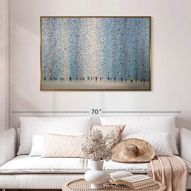 Petits parapluies, 46 po x 31 po, Cadre flottant doré