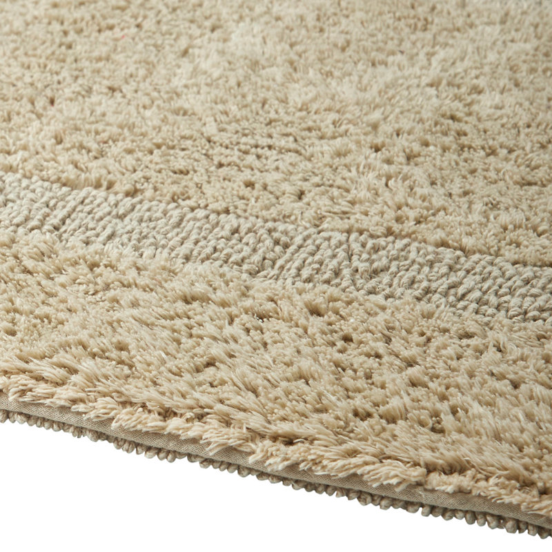 Rozanne Reversible Cotton Bath Rug, Sand, 21" x 34" Rectangle