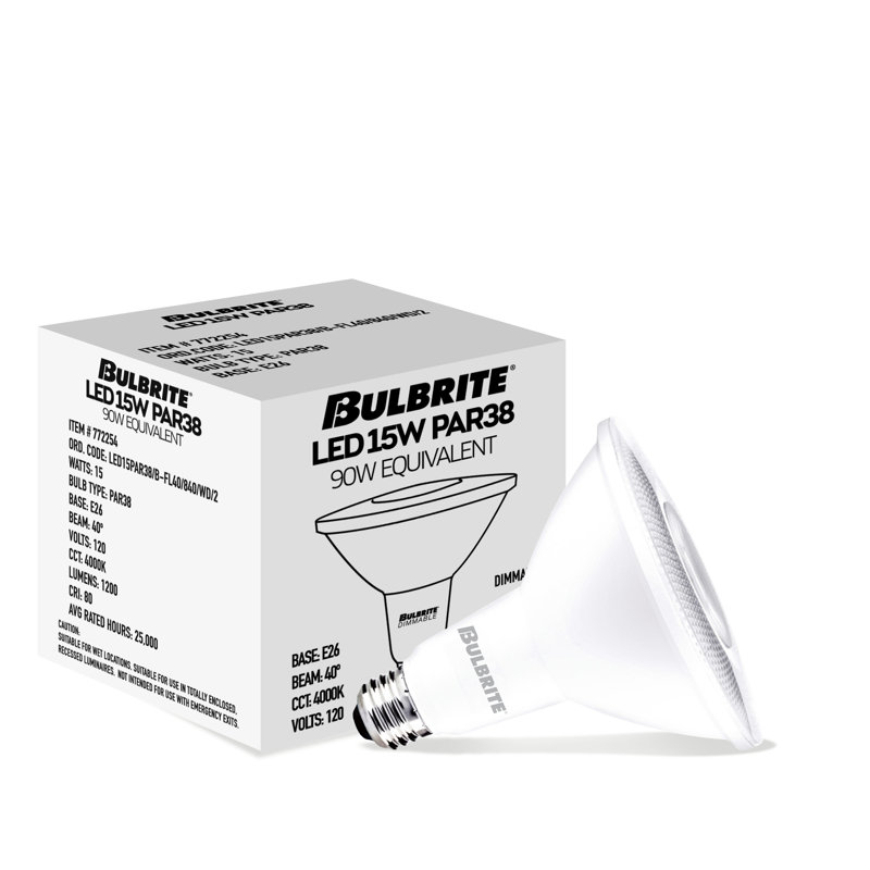 15 W (équivalent à 90 W), DEL PAR38, ampoule à intensité variable, culot E26 / moyen (standard), 4000
