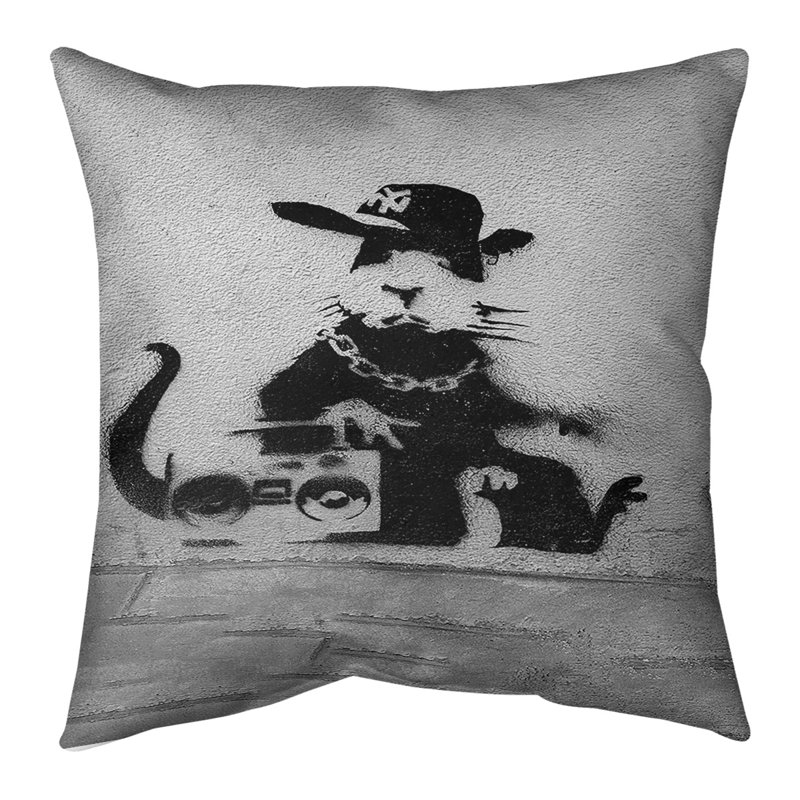 Reversible Throw Pillow, 14" x 14", Poly Twill
