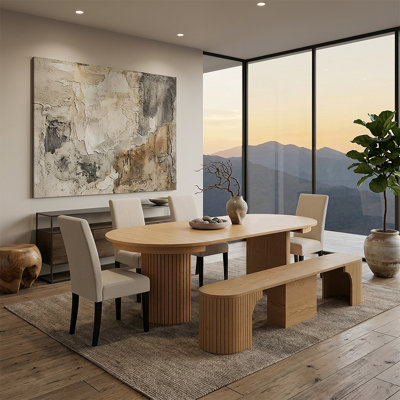 Ensemble de table de salle à manger, chaise de salle à manger et banc 6 pièces