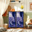 Commode à 4 tiroirs avec rangement vertical en marbre bleu et tiroirs en bois