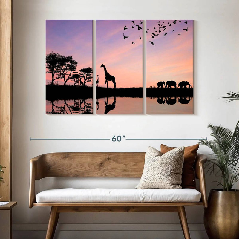 Animaux d'Afrique safari, H 32 po x l 50 po