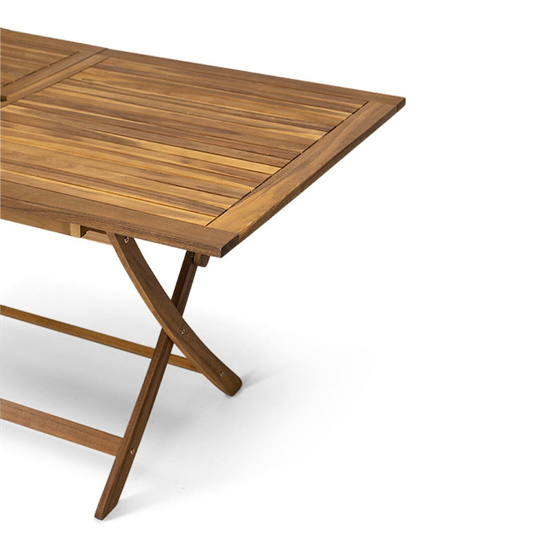 Nayoun 4 - Person Acacia Wood Patio Dining Set with Rectangular Table
