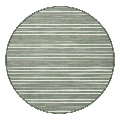 Machine Washable Horizontal Stripes Green Area Rug
