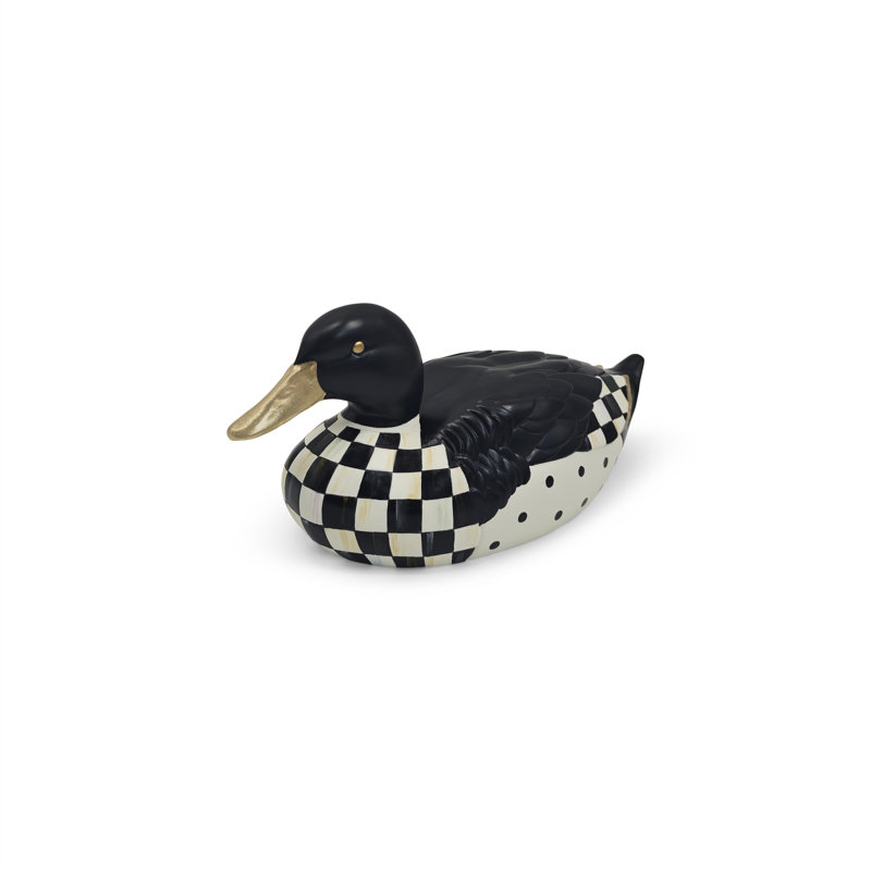 Courtly Check Mallard Duck Figurine, Black