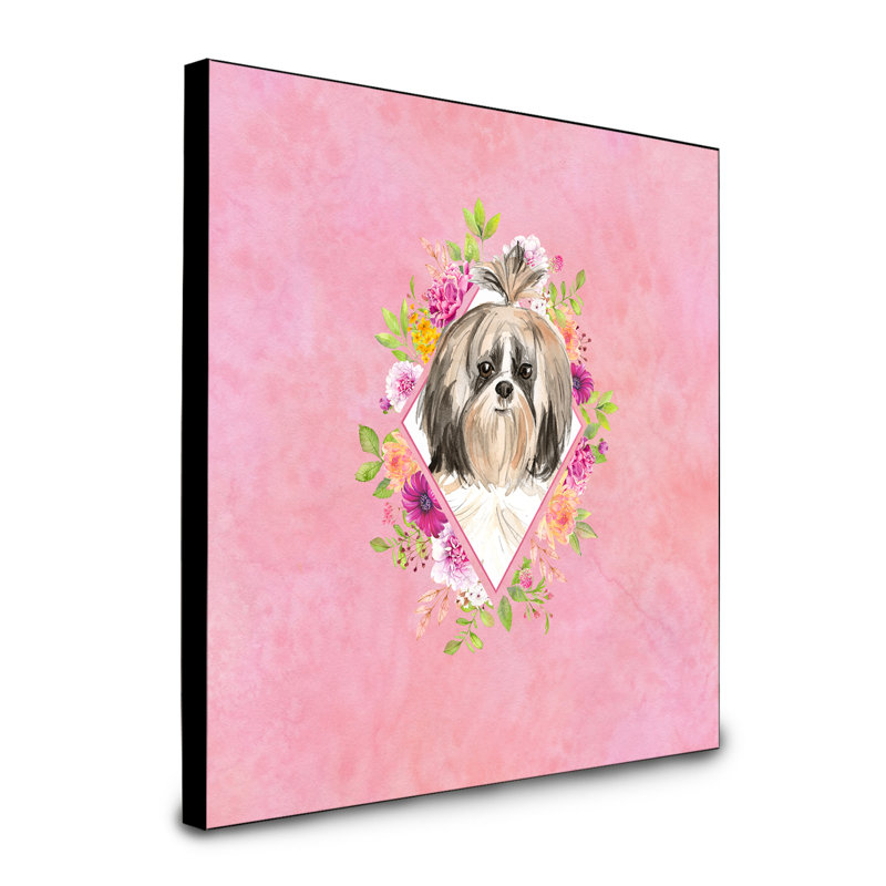 Panneau mural Dollman Flowers, Rose, Shih Tzu 1