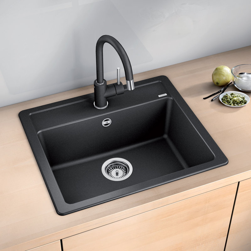 Legra Single Bowl Inset Kitchen Sink, Anthracite
