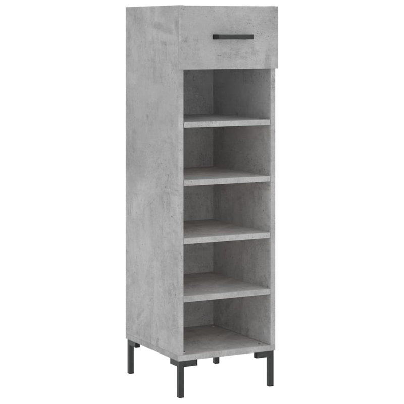 5 Pair Shoe Storage Cabinet, Concrete Grey