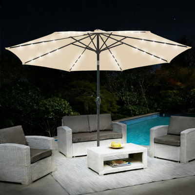 10 ft Solar Patio Umbrellas with Lights